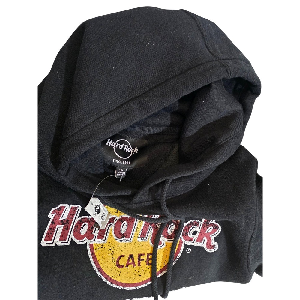 Hard Rock Cafe Hoodie XS Black Washington DC Logo Pullover Sweatshirt